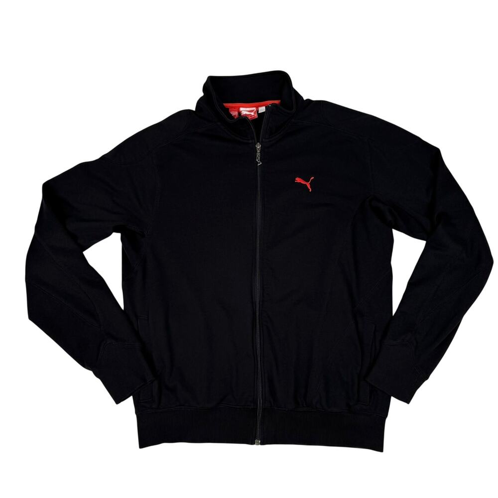 Puma Ducati Track Jacket Black Red Full Zip Knit Cotton Blend Motorsport XL